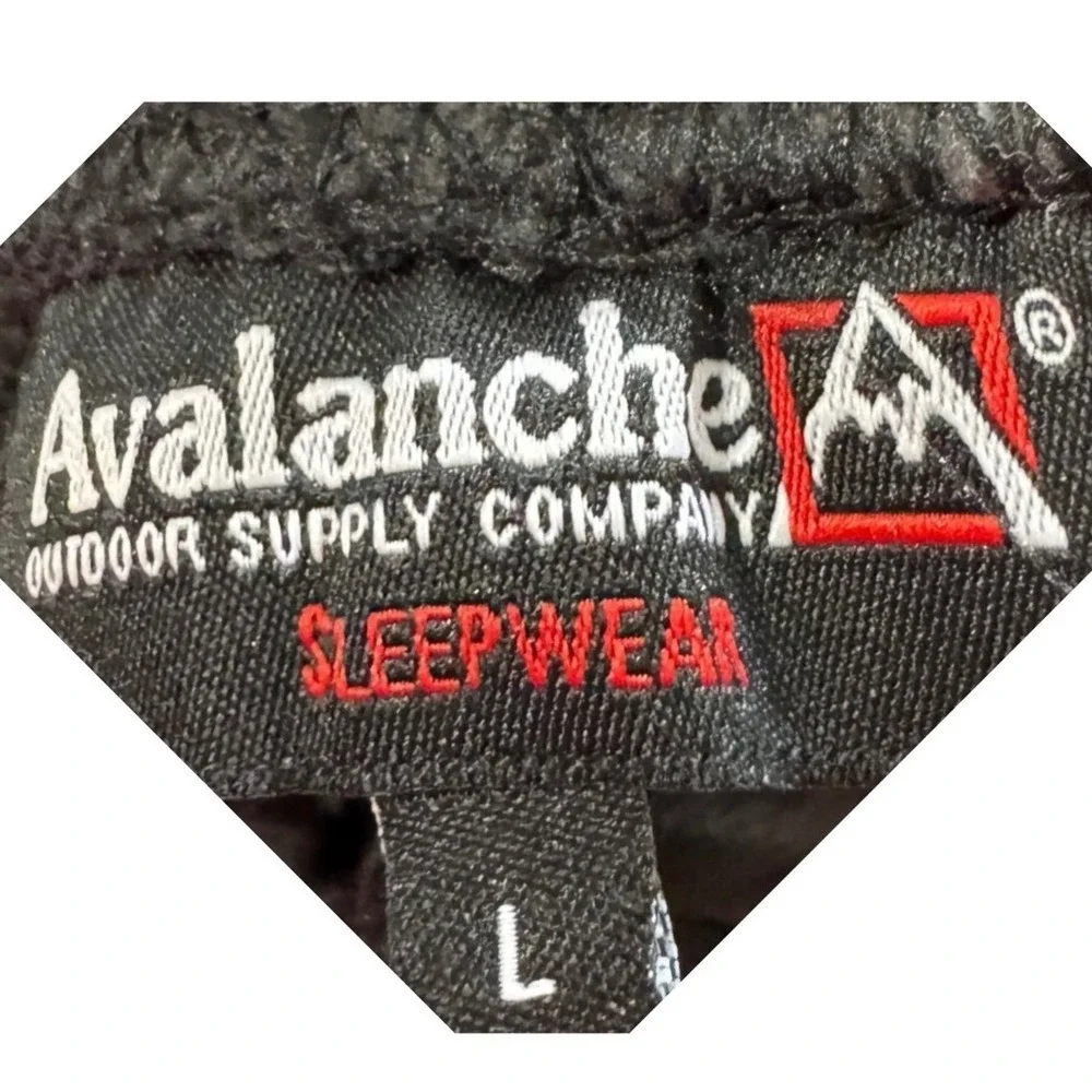 Avalanche Outdoor Supply Co Mens Fleece Pajama Pants Grey Black Red Plaid Large